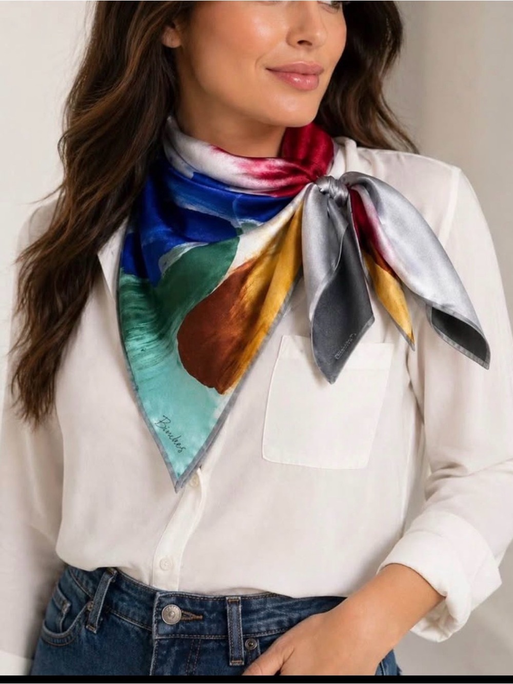 Silk Wearable Art Scarf Made in Japan Smithsonian Museum NWT Binkas